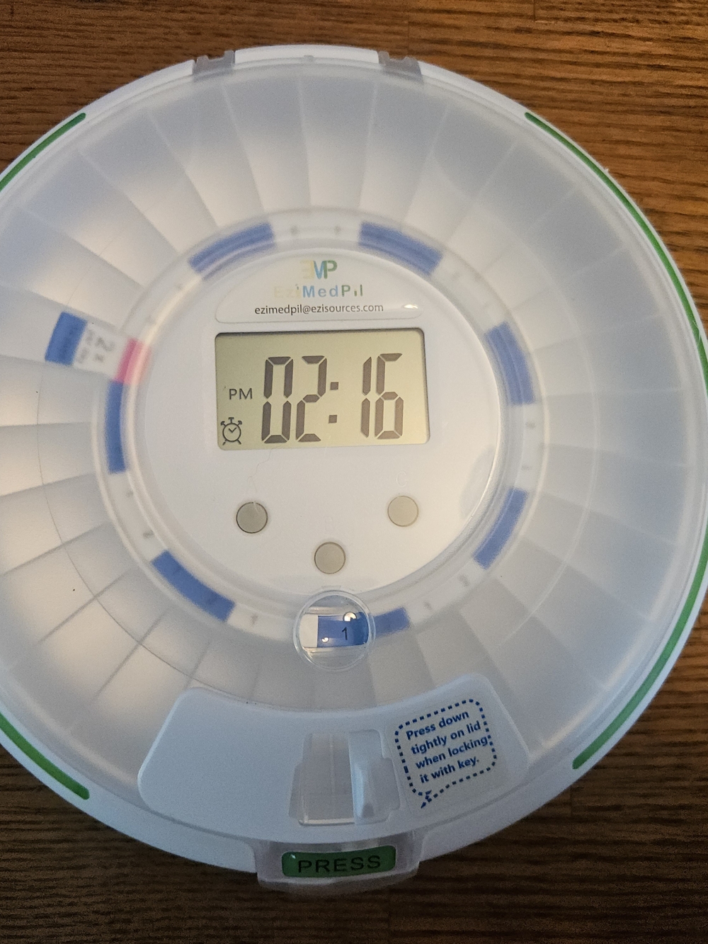MedPil Automatic Pill Organizer - White with Blue Accents